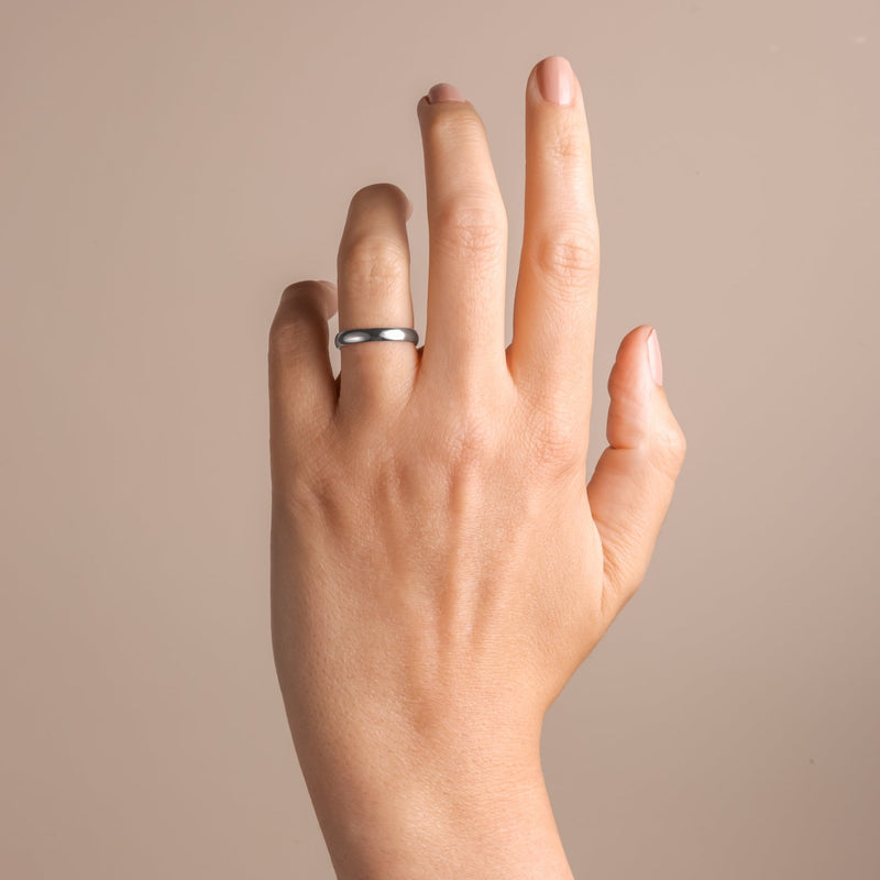 Riley | 9ct White Gold 3mm Heavy D Shape Wedding Ring