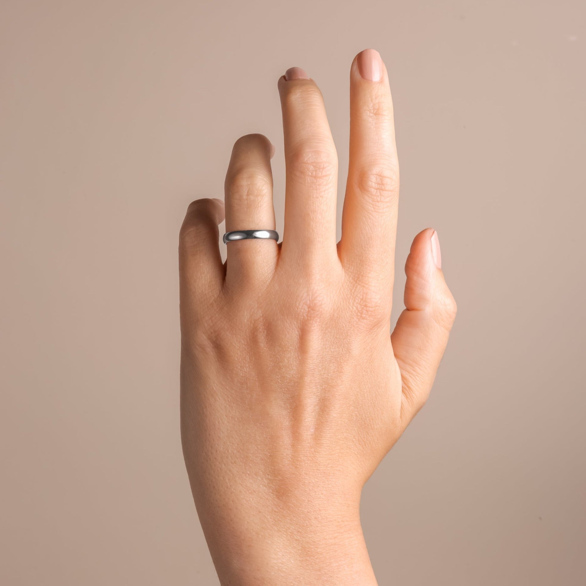 Riley | 18ct White Gold 3mm Heavy D Shape Wedding Ring