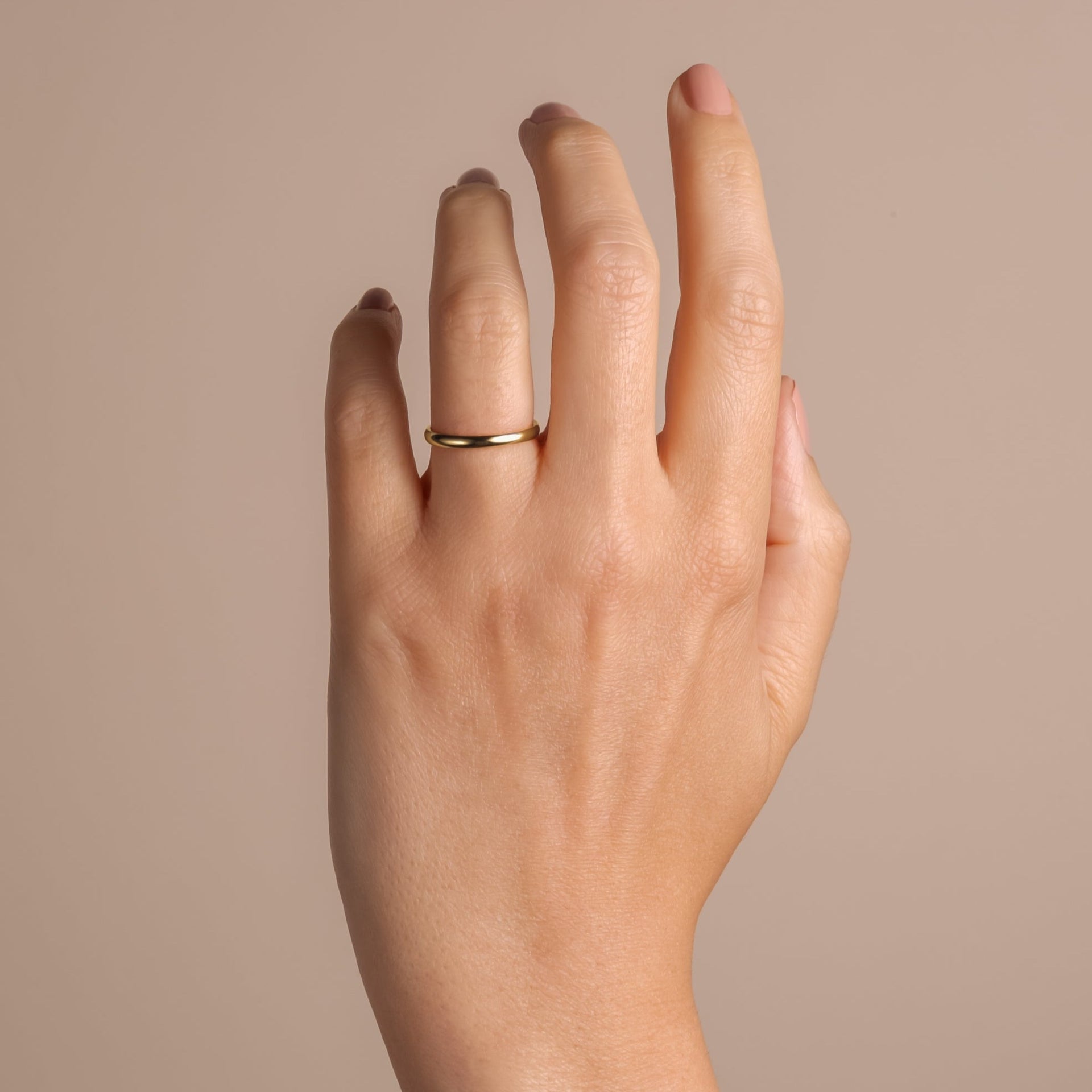 Riley | 18ct Yellow Gold 2mm Heavy D Shape Wedding Ring