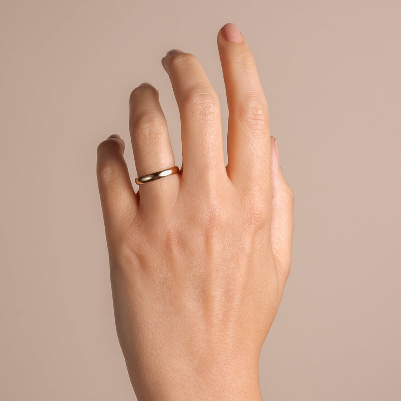 Riley | 18ct Yellow Gold 3mm Heavy D Shape Wedding Ring