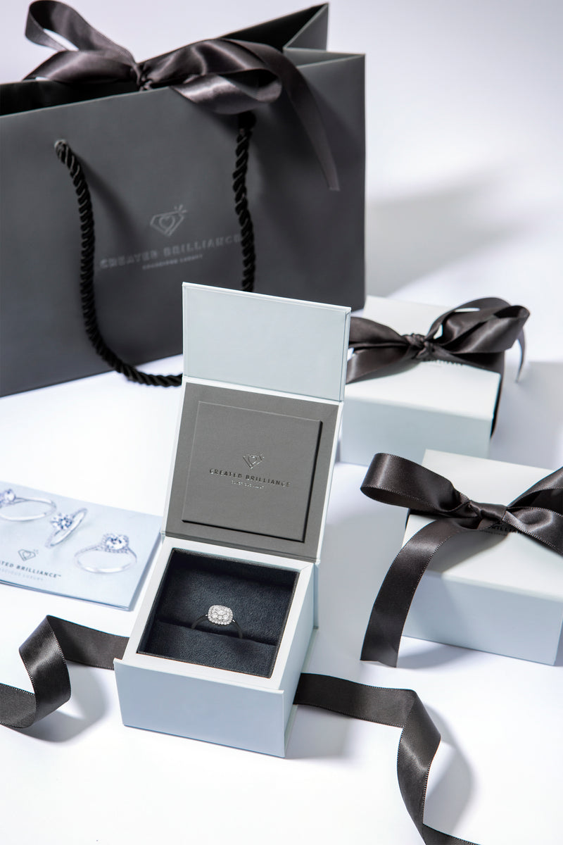 Helen | 9ct White Gold 0.50ct tw Lab Grown Diamond Cluster Engagement Ring