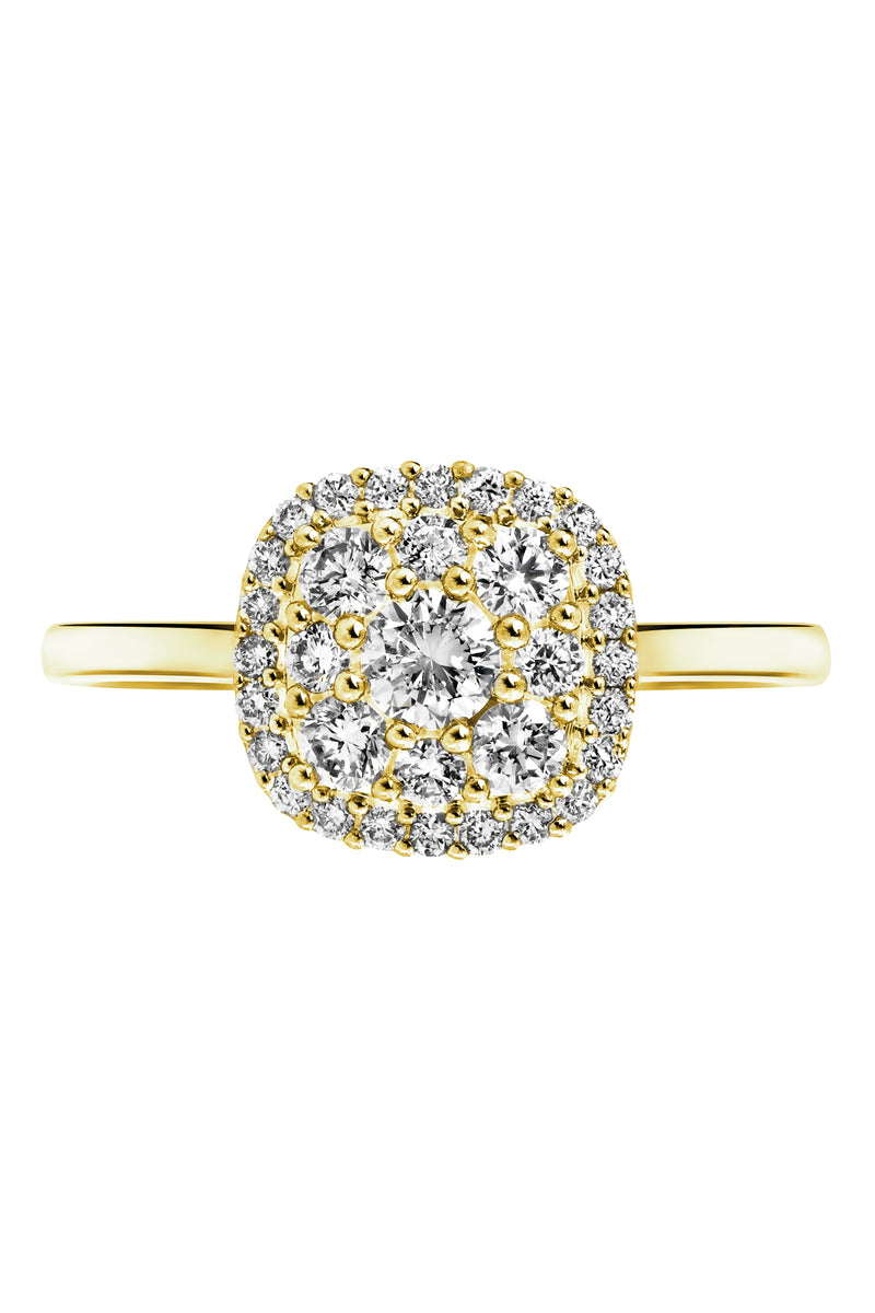 Helen | 9ct Yellow Gold 0.50ct tw Lab Grown Diamond Cluster Engagement Ring