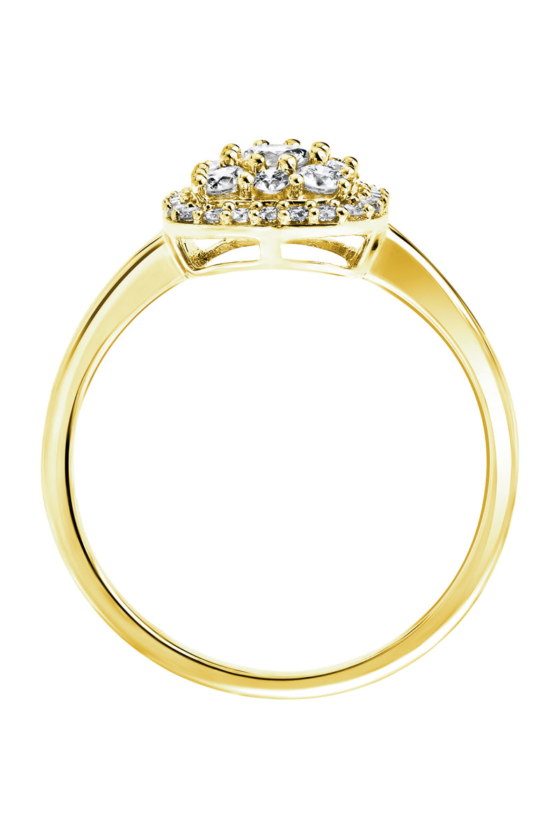 Helen | 9ct Yellow Gold 0.50ct tw Lab Grown Diamond Cluster Engagement Ring