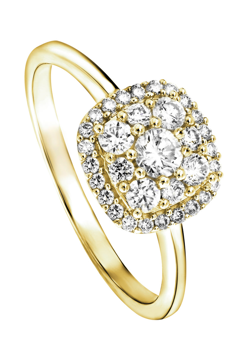 Helen | 9ct Yellow Gold 0.50ct tw Lab Grown Diamond Cluster Engagement Ring