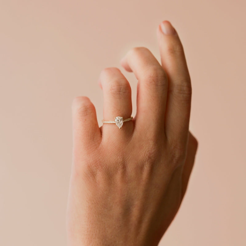 Rachel | 9ct Yellow Gold 0.75ct tw Pear Lab Grown Diamond Engagement Ring