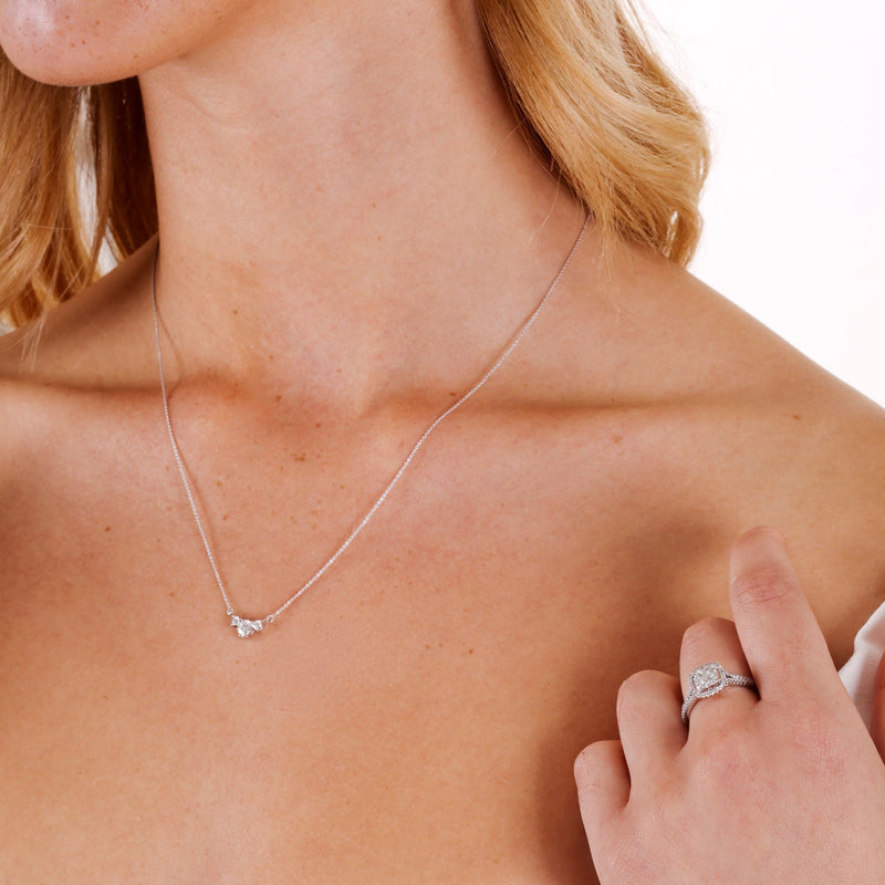 Isla | 9ct White Gold 0.33ct tw Lab Grown Diamond Three Stone Necklace