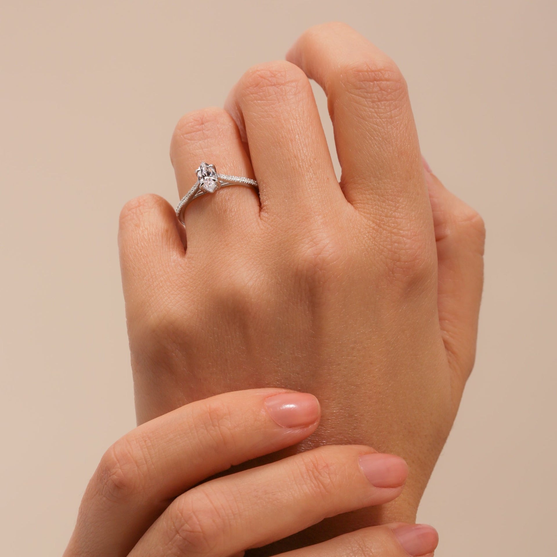 Emily | 9ct White Gold 0.75ct tw Marquise Lab Grown Diamond Ring