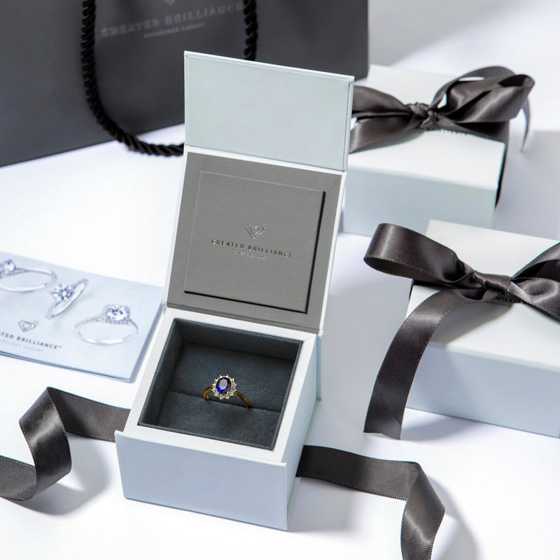 Cate | 9ct Yellow Gold 0.25ct tw Lab Grown Diamond and Created Sapphire Ring