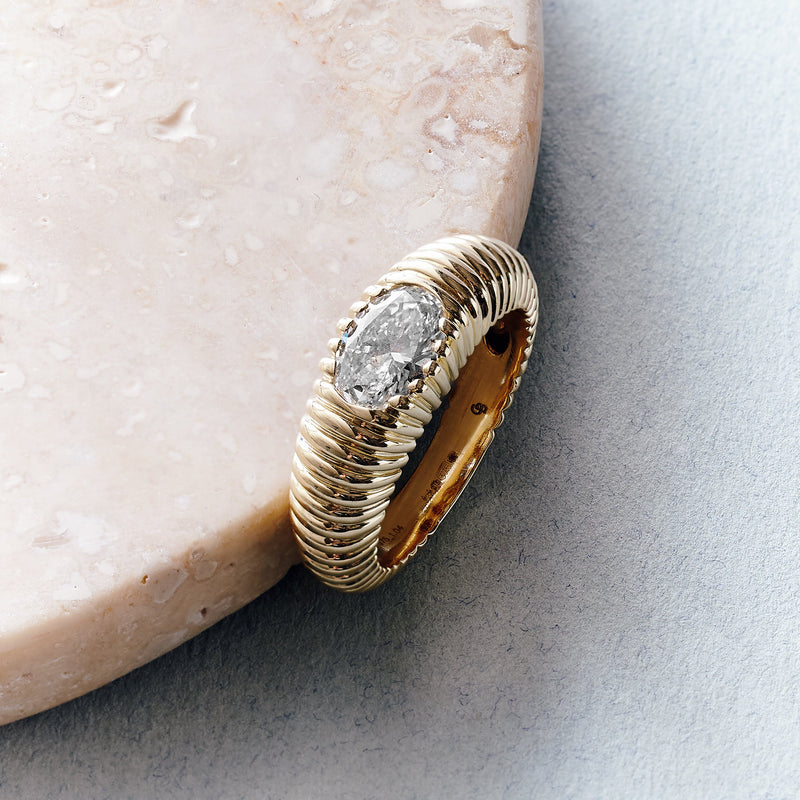 Ria | 9ct Yellow Gold 1ct tw. Lab Grown Diamond East-West Ring