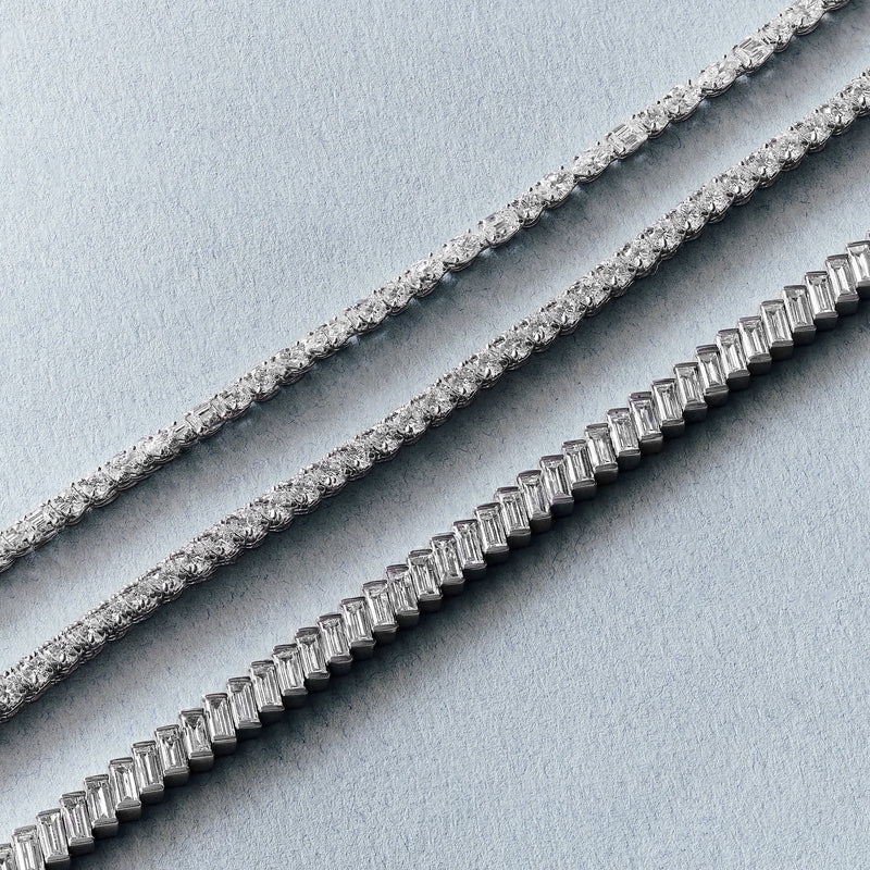 Cecilia | 9ct White Gold 6.05ct tw. Lab Grown Diamond Baguette Tennis Bracelet
