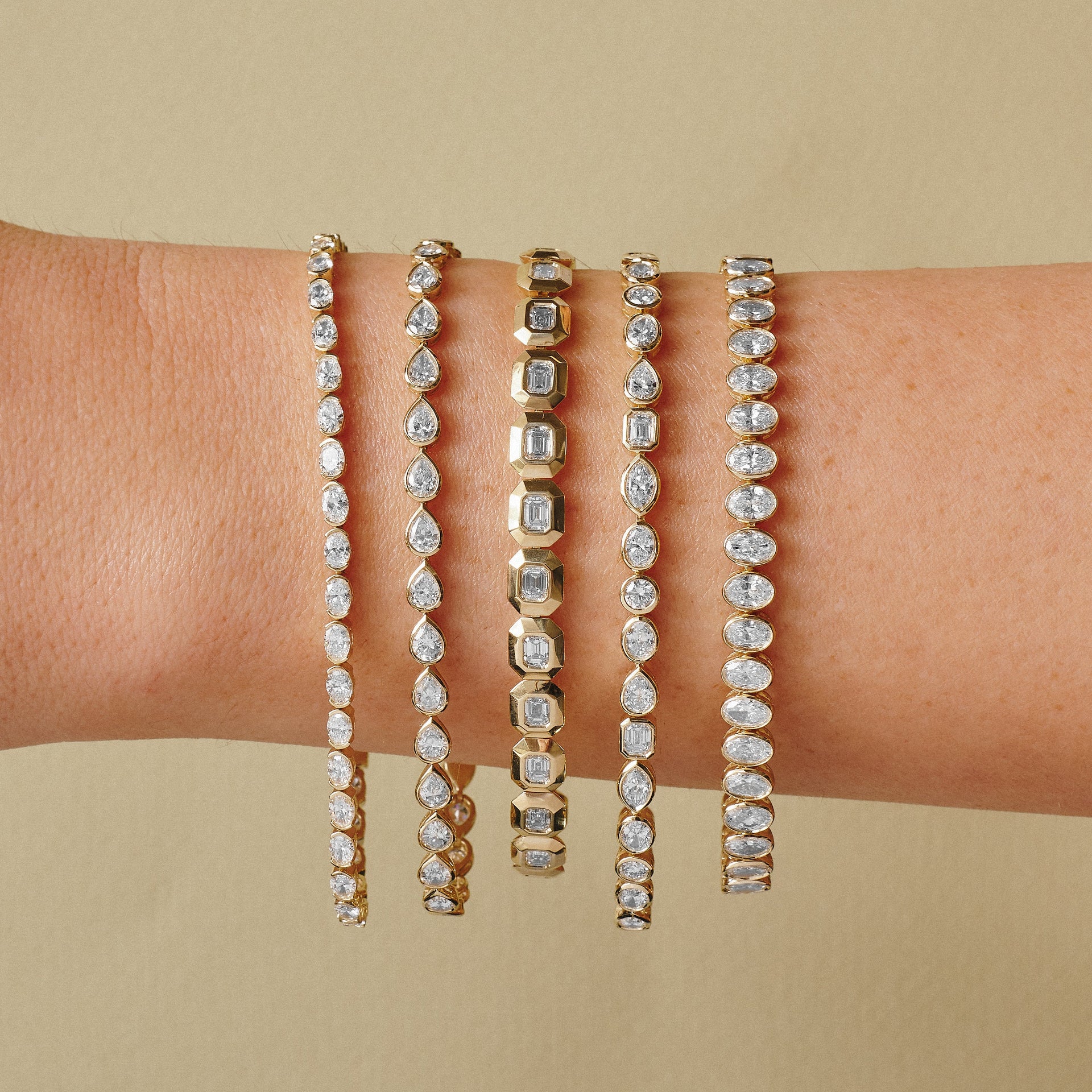 Fleur | 9ct Yellow Gold 4.40ct tw. Lab Grown Diamond Pear Tennis Bracelet