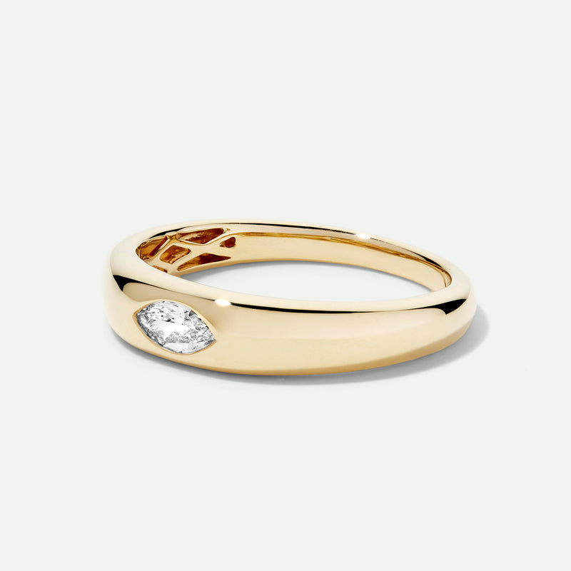 Zara |9ct Yellow Gold 0.15ct tw. Lab Grown Diamond East-West Marquise Band Ring