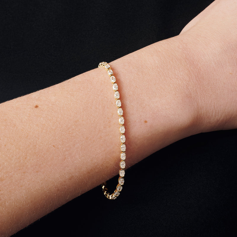Imogen | 9ct Yellow Gold 4.05ct tw. Lab Grown Diamond Oval Tennis Bracelet