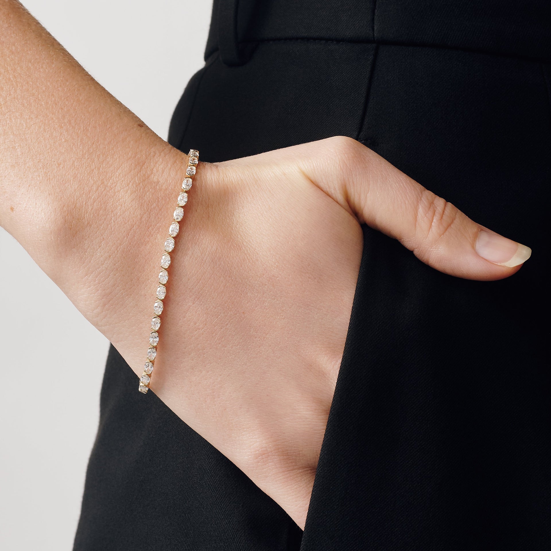 Imogen | 9ct Yellow Gold 4.05ct tw. Lab Grown Diamond Oval Tennis Bracelet