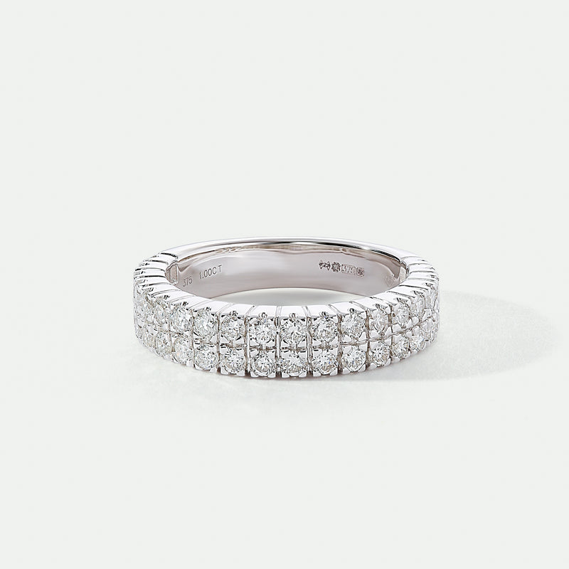 Agnes | 9ct White Gold 1ct tw Lab Grown Diamond Half Eternity Ring