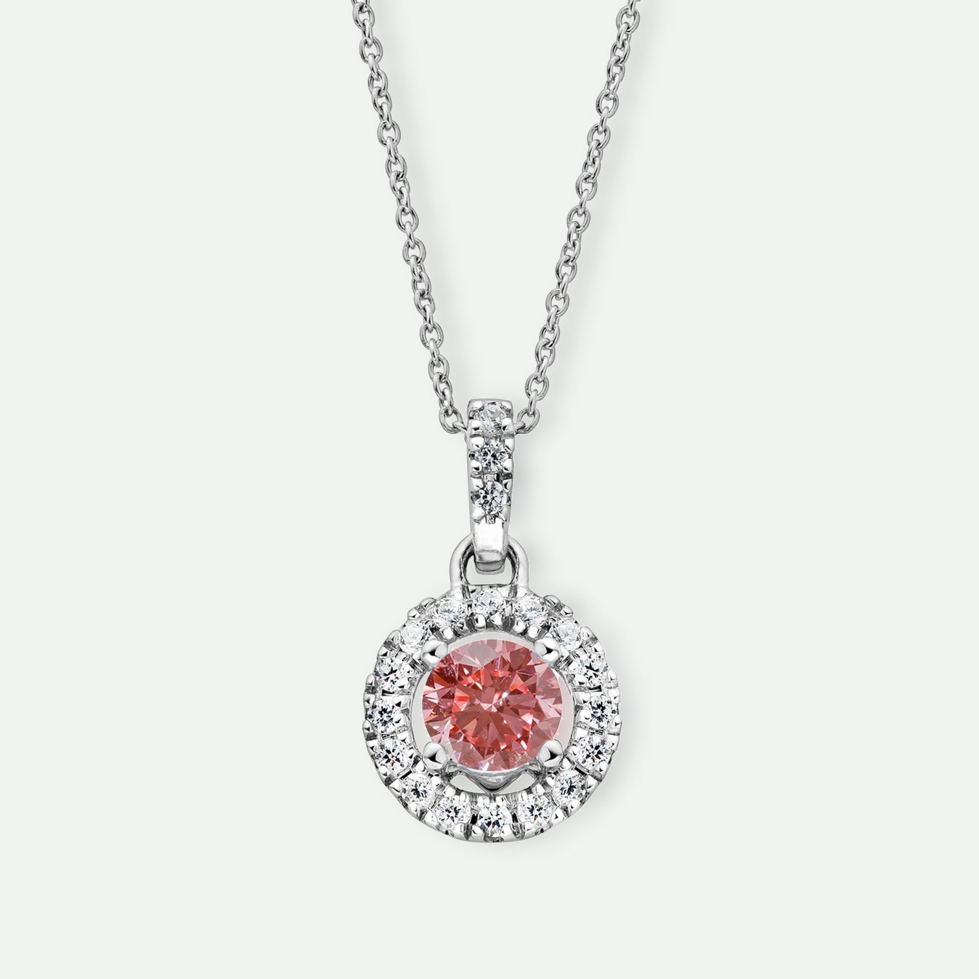 Ana | 18ct White Gold 0.33ct tw Lab Grown Pink Diamond Necklace