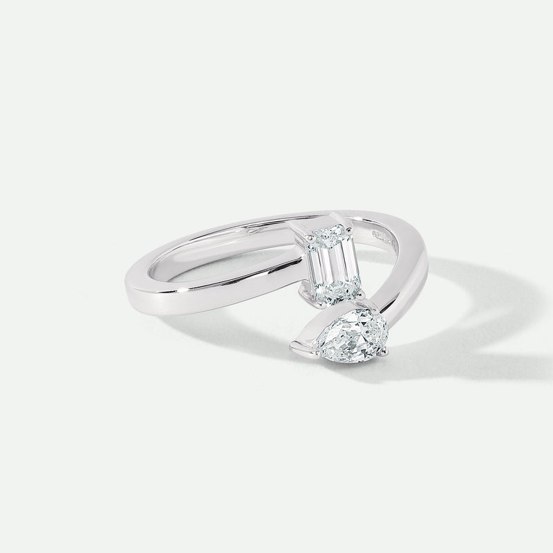 Aria | 9ct White Gold 0.55ct tw Lab Grown Diamond Toi et Moi Ring