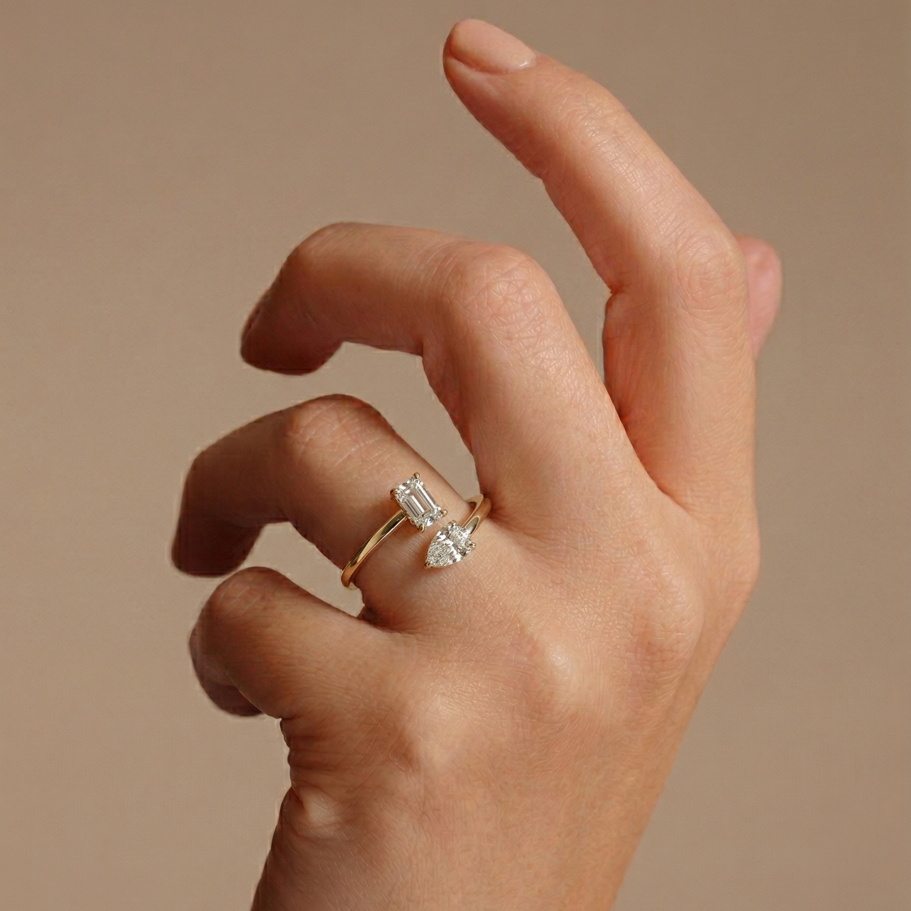 Aria | 9ct Yellow Gold 0.55ct tw Lab Grown Diamond Toi et Moi Ring