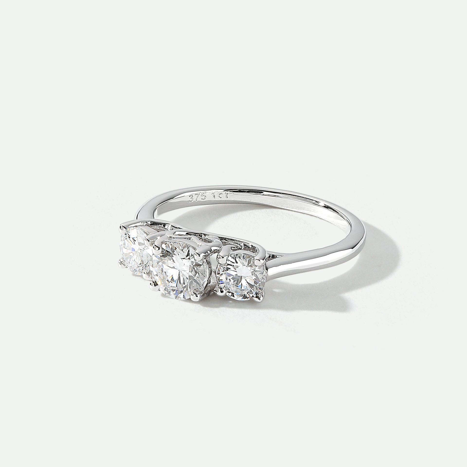 Audrey | 9ct White Gold 1ct tw Lab Grown Diamond Three Stone Ring
