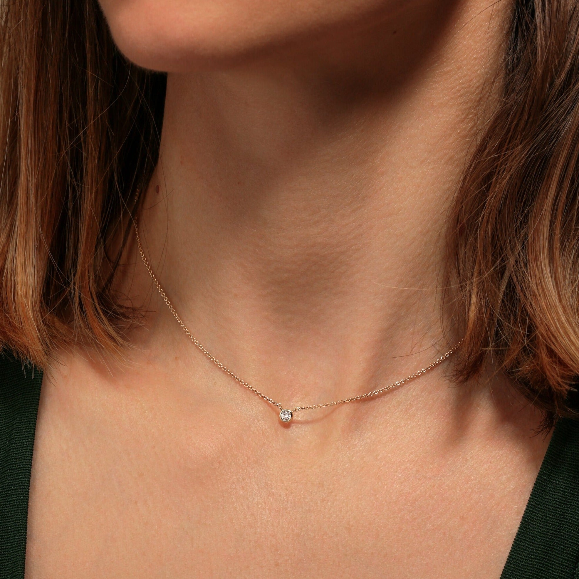 Felicity 9ct Yellow Gold 0.10ct Lab Grown Diamond Necklace — Created