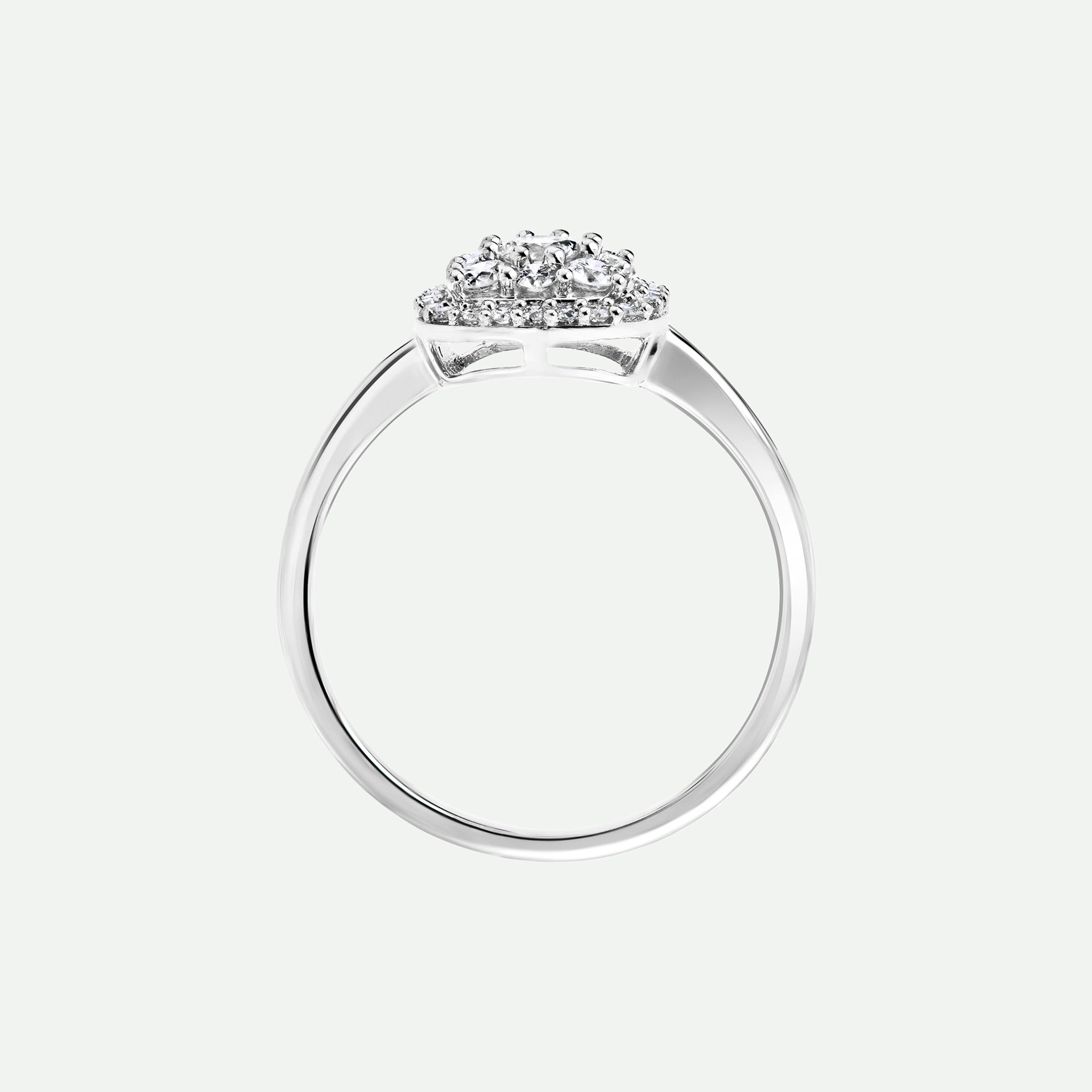 Helen | 9ct White Gold 0.50ct tw Lab Grown Diamond Cluster Engagement Ring