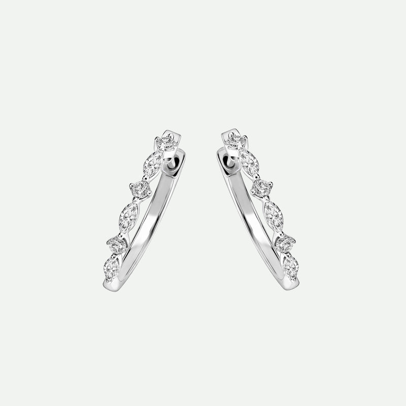 Rose | 9ct White Gold 0.60ct tw Mixed Cut Lab Grown Diamond Hoop Earrings