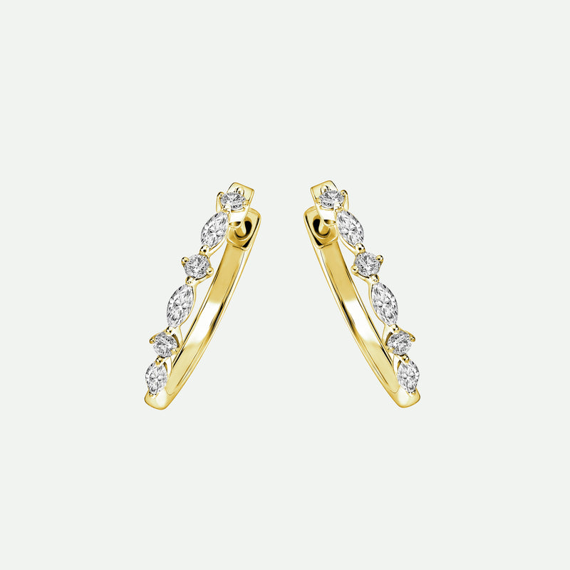 Rose | 9ct Yellow Gold 0.60ct tw Mixed Cut Lab Grown Diamond Hoop Earrings