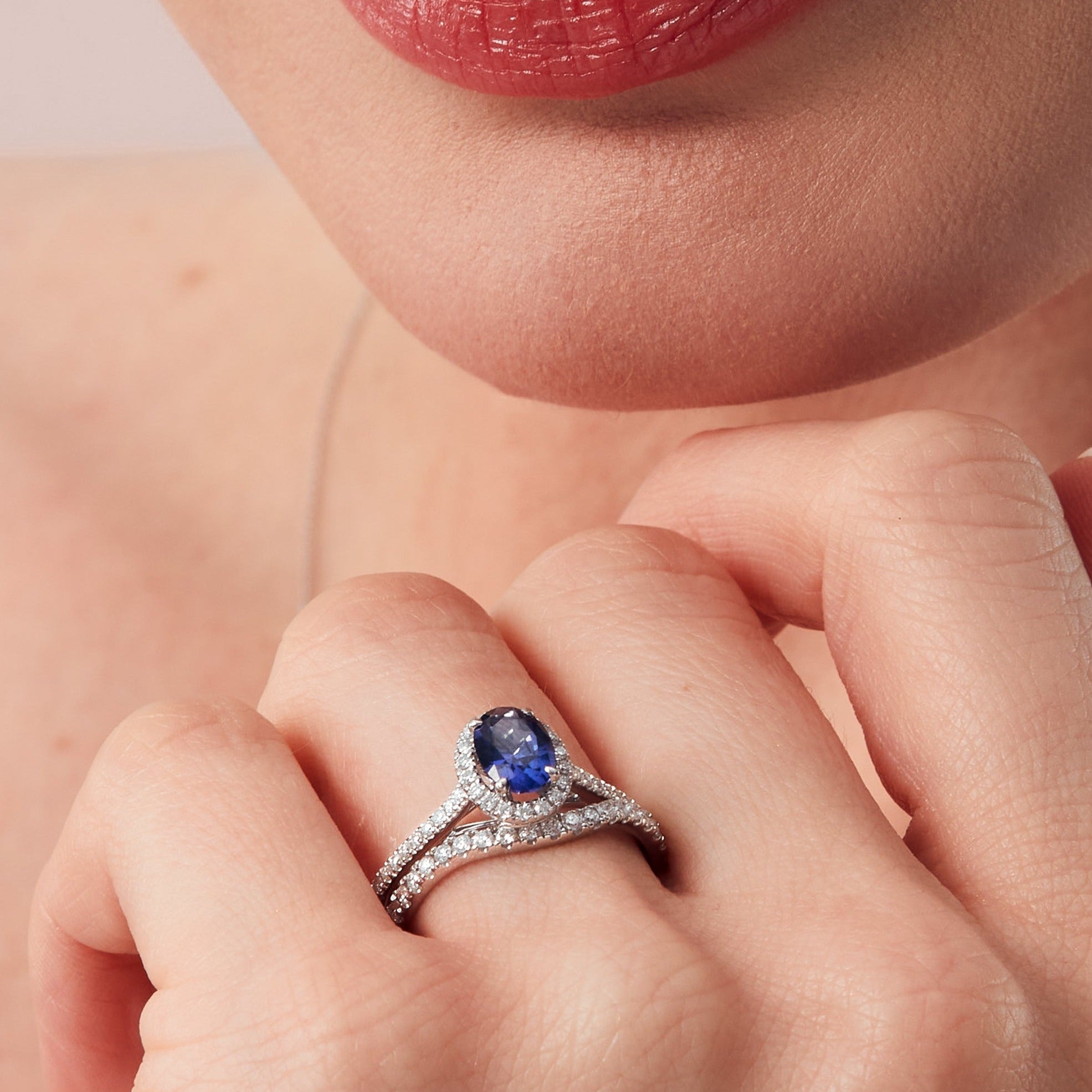 Lab created sapphire on sale rings white gold