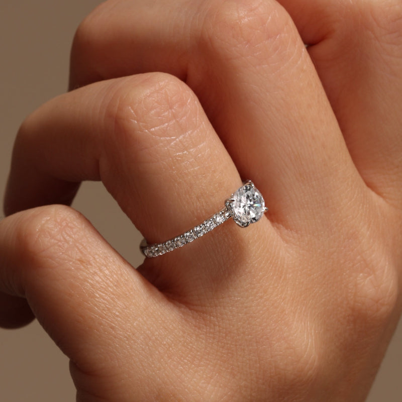 Isabelle | 18ct White Gold 1ct tw Hidden Halo Lab Grown Diamond Ring