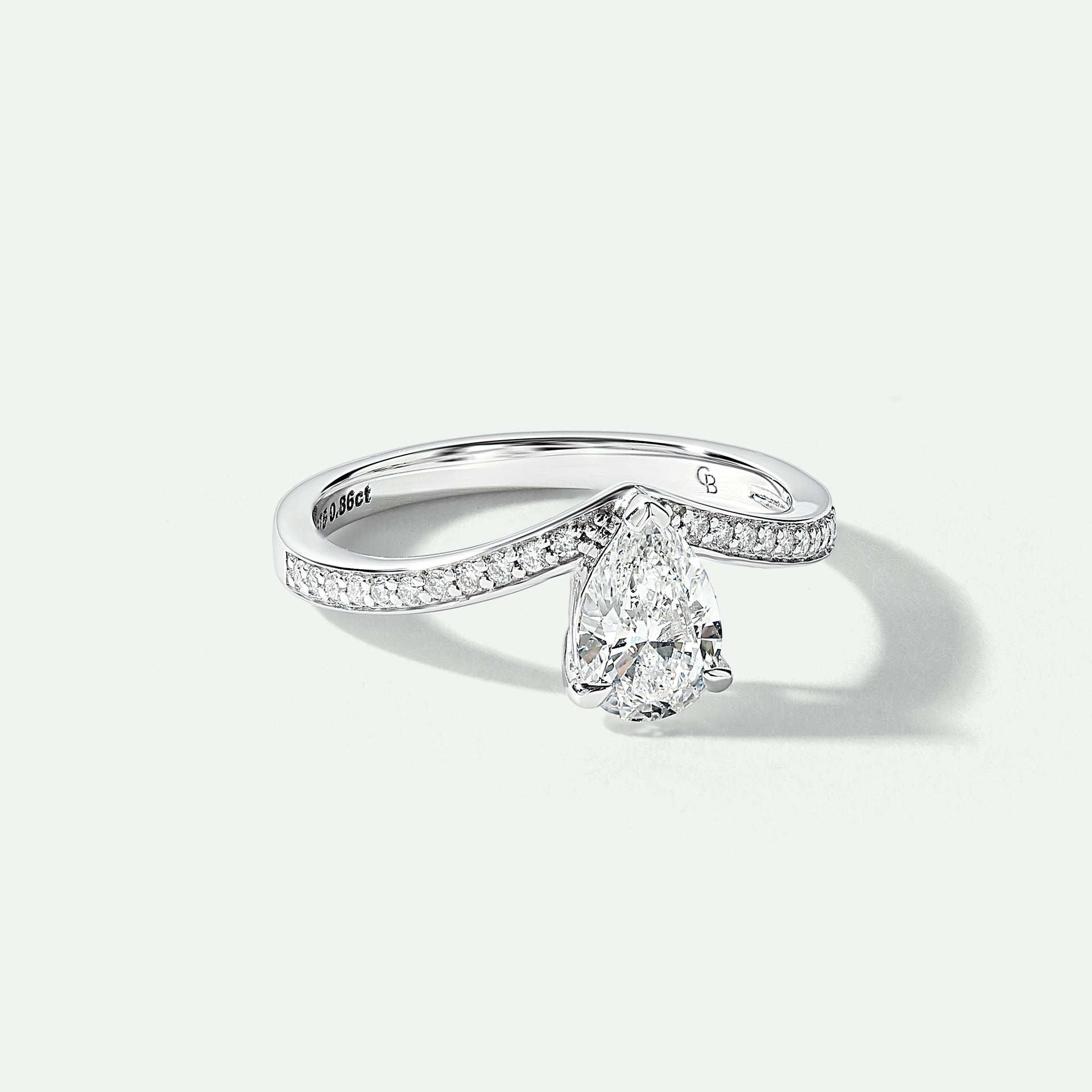 Remi | 9ct White Gold 0.86ct tw Pear Lab Grown Diamond Engagement Ring