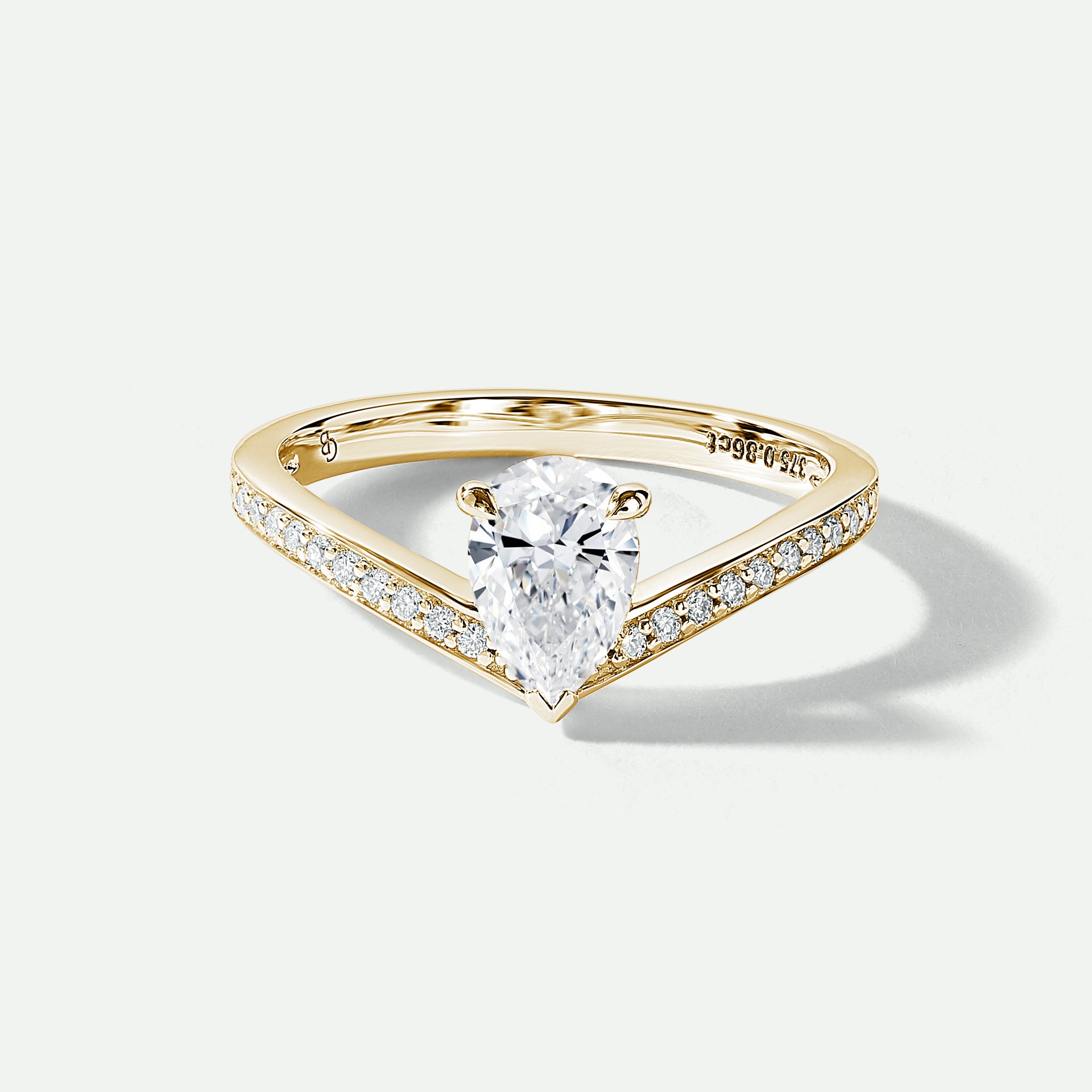 Remi | 9ct Yellow Gold 0.86ct tw Pear Lab Grown Diamond Engagement Ring