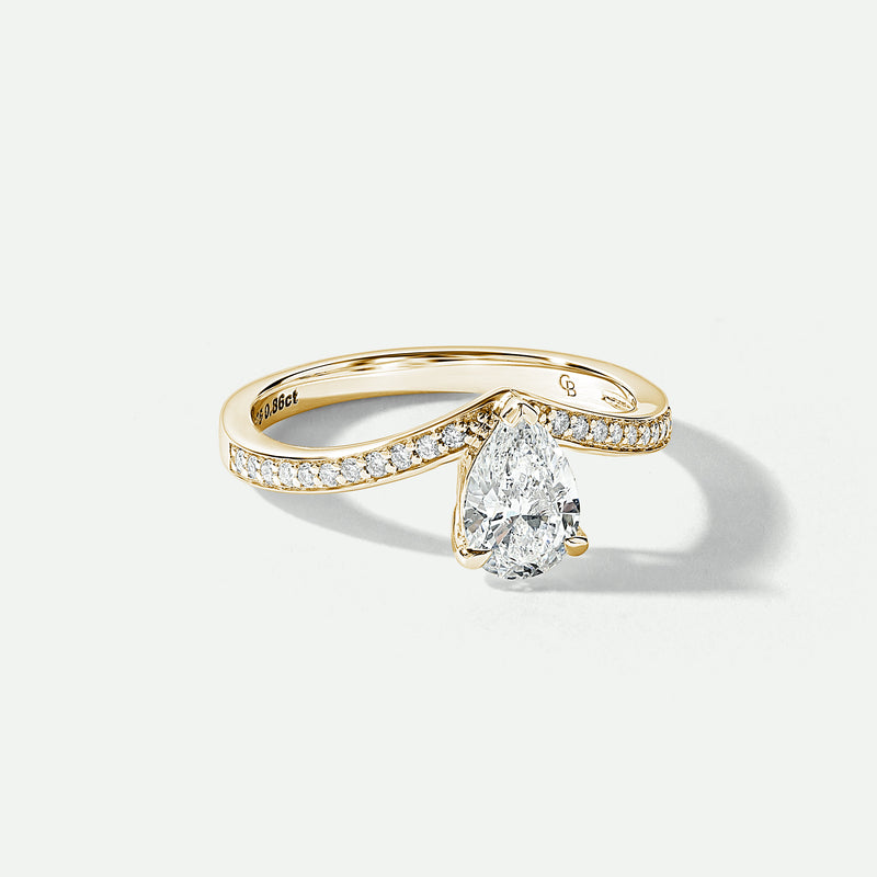 Remi | 9ct Yellow Gold 0.86ct tw Pear Lab Grown Diamond Engagement Ring