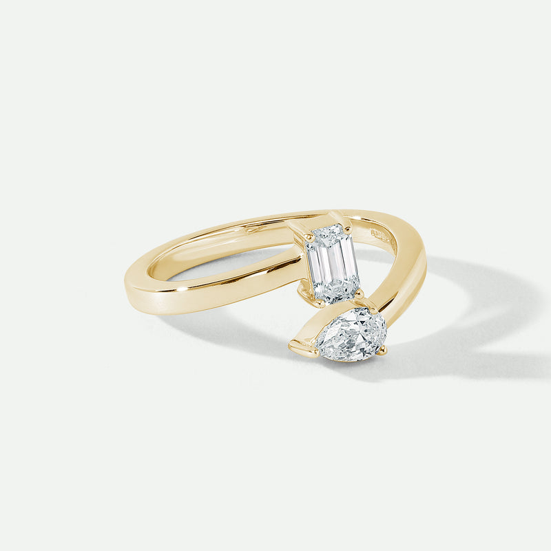 Aria | 9ct Yellow Gold 0.55ct tw Lab Grown Diamond Toi et Moi Ring