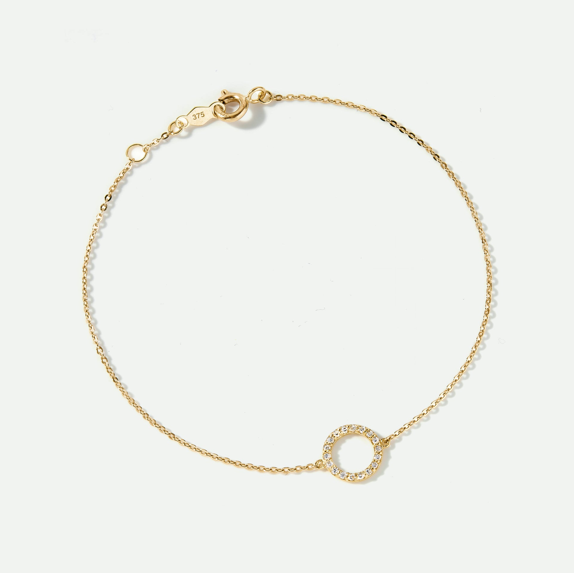 9ct Gold Diamond Circle Bracelet