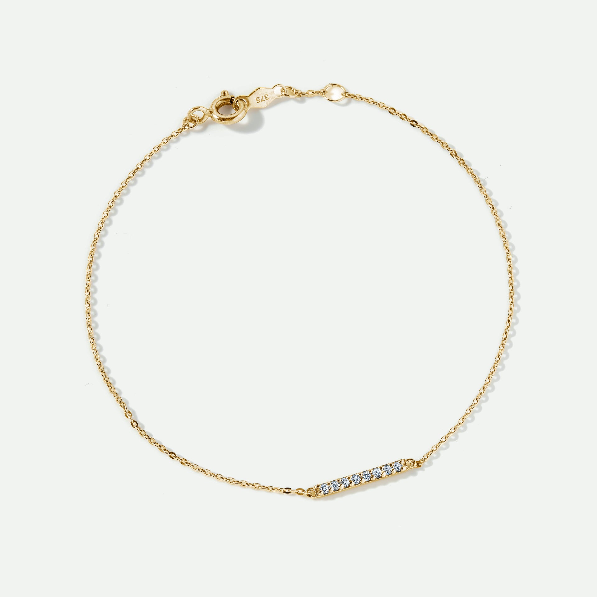 9ct Gold Diamond Bar Bracelet