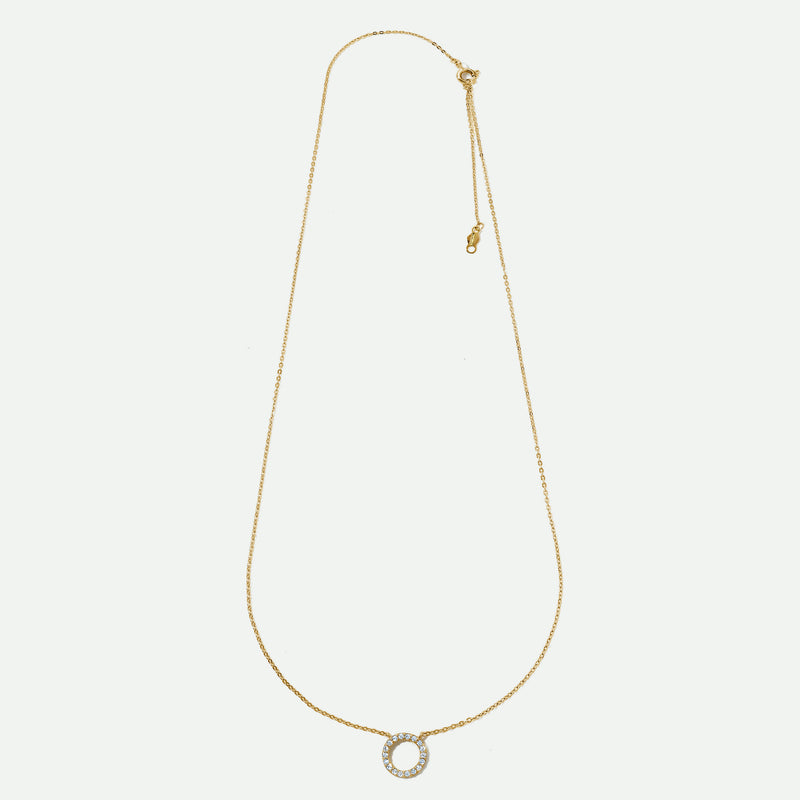 9ct Gold Diamond Circle Necklace