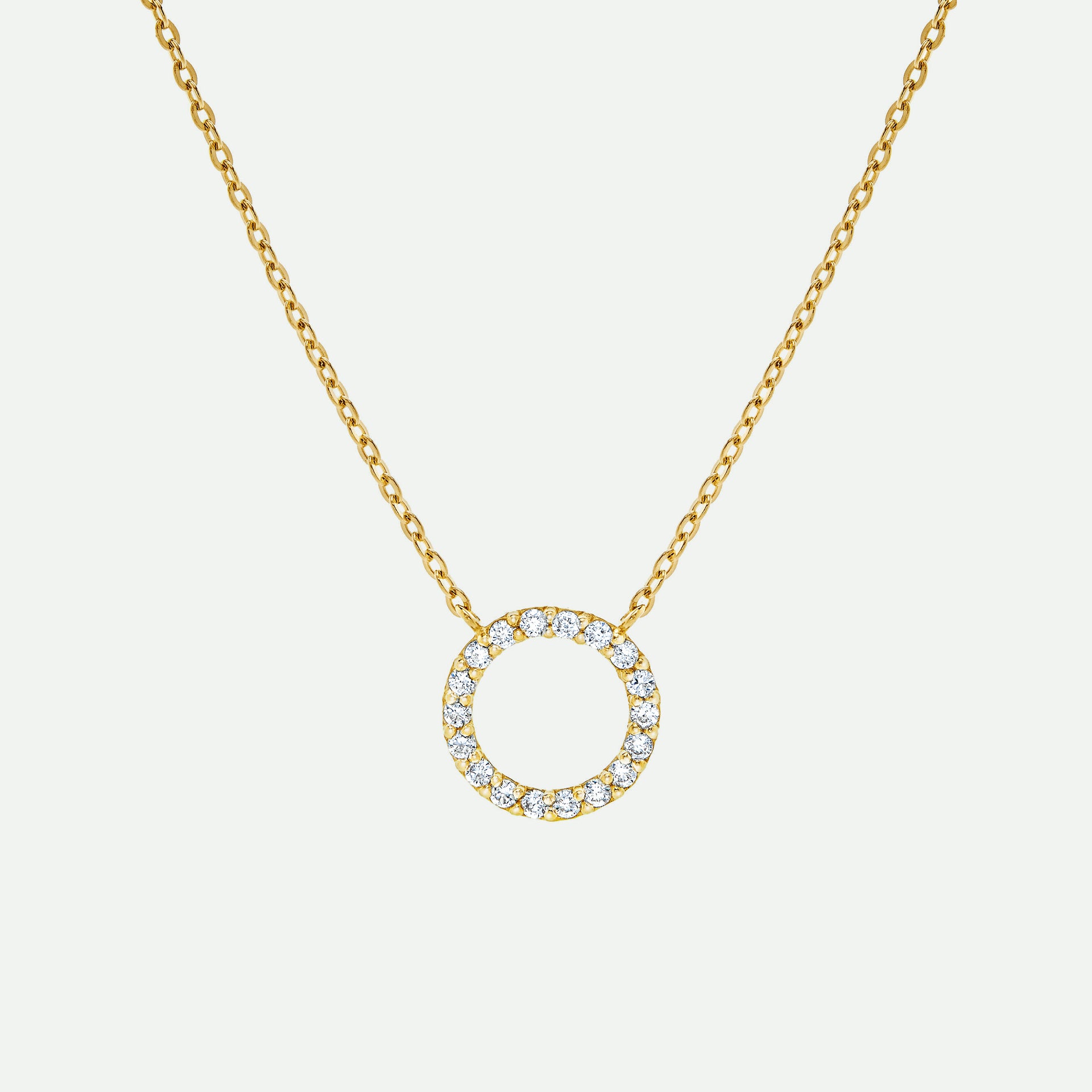 9ct Gold Diamond Circle Necklace