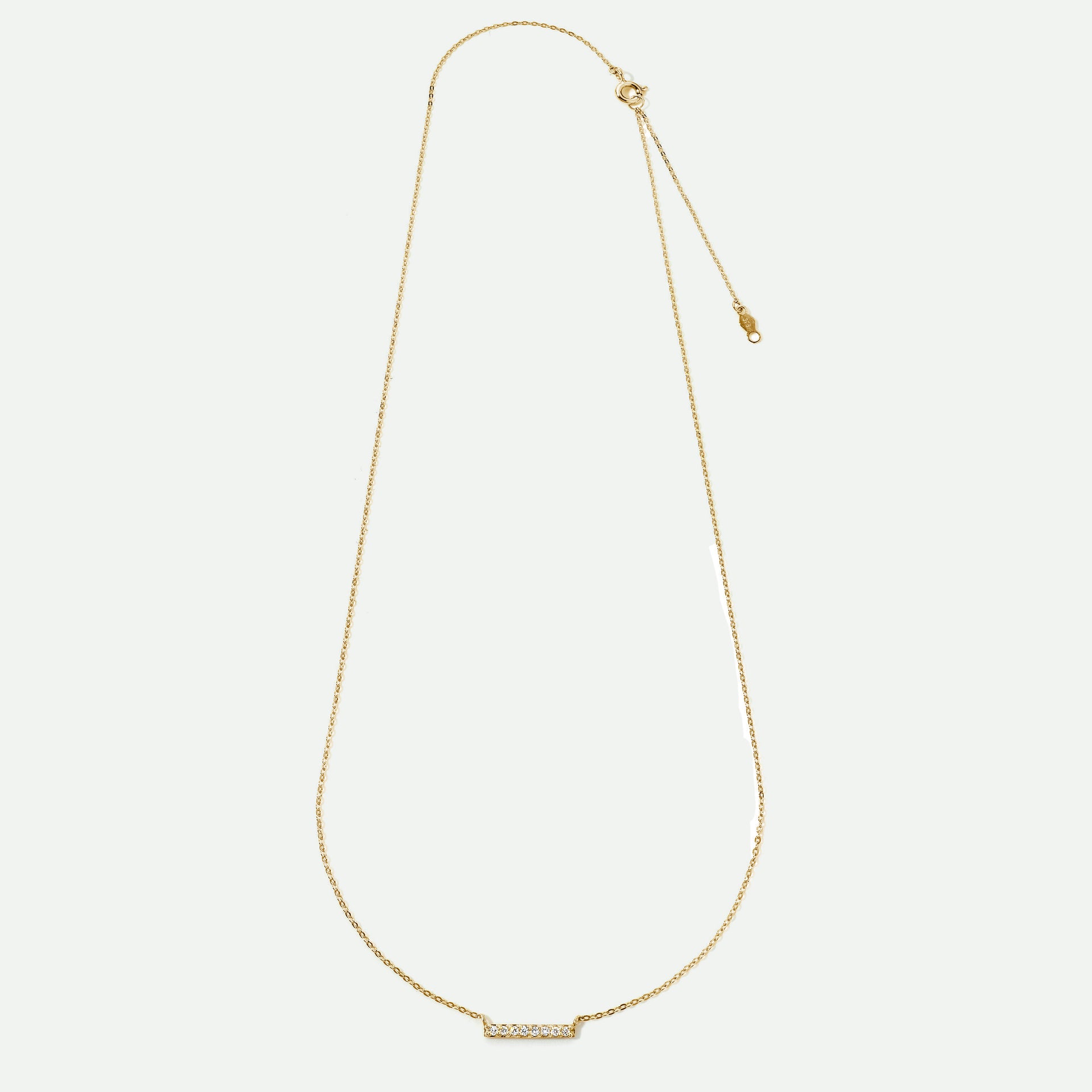 9ct Gold Diamond Bar Necklace