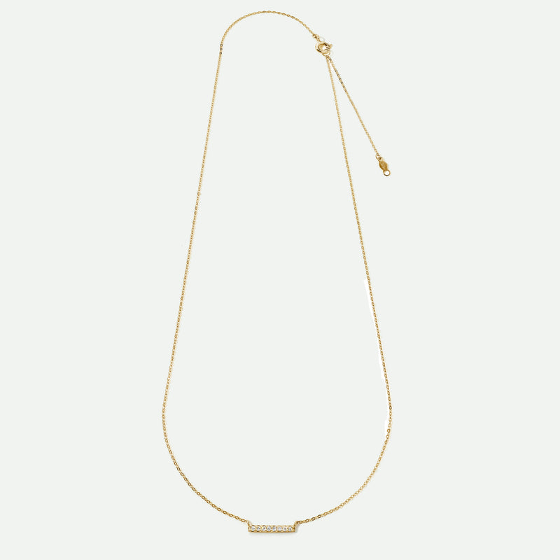 9ct Gold Diamond Bar Necklace