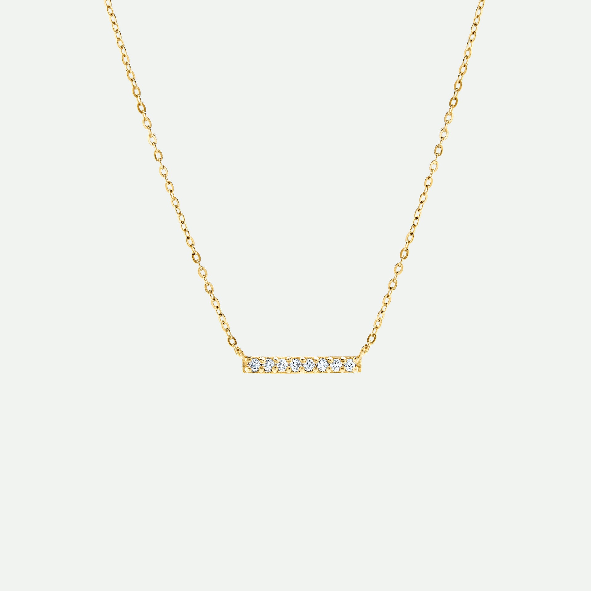 9ct Gold Diamond Bar Necklace