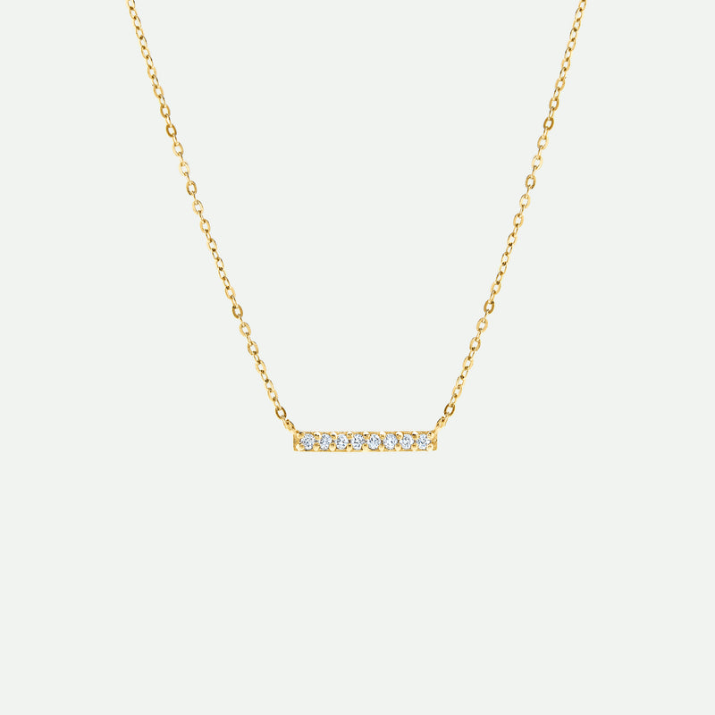 9ct Gold Diamond Bar Necklace