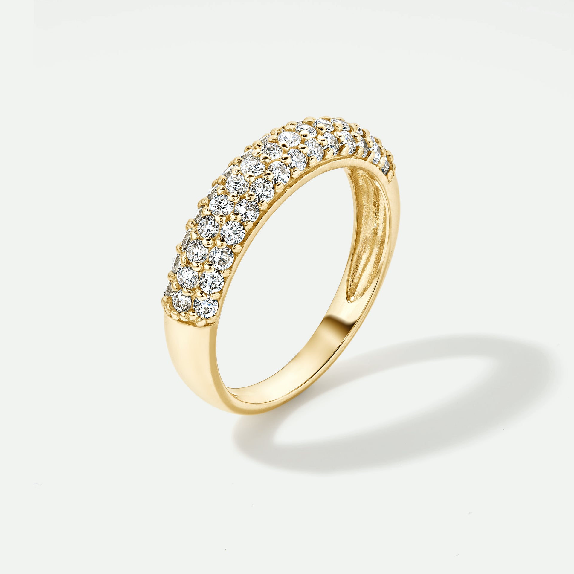 9ct Gold 0.60ct Diamond Pavé Dome Ring