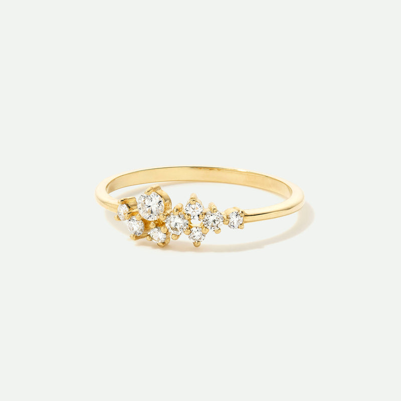 9ct Gold Diamond Bubble Ring