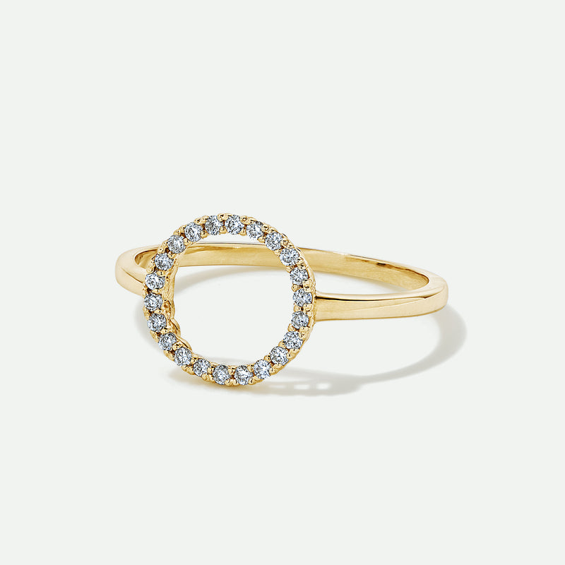 9ct Gold Diamond Round Ring