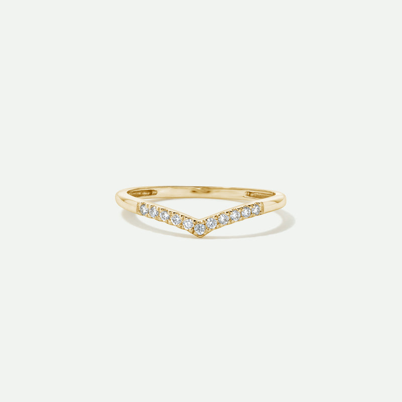 9ct Gold Diamond Wishbone Ring