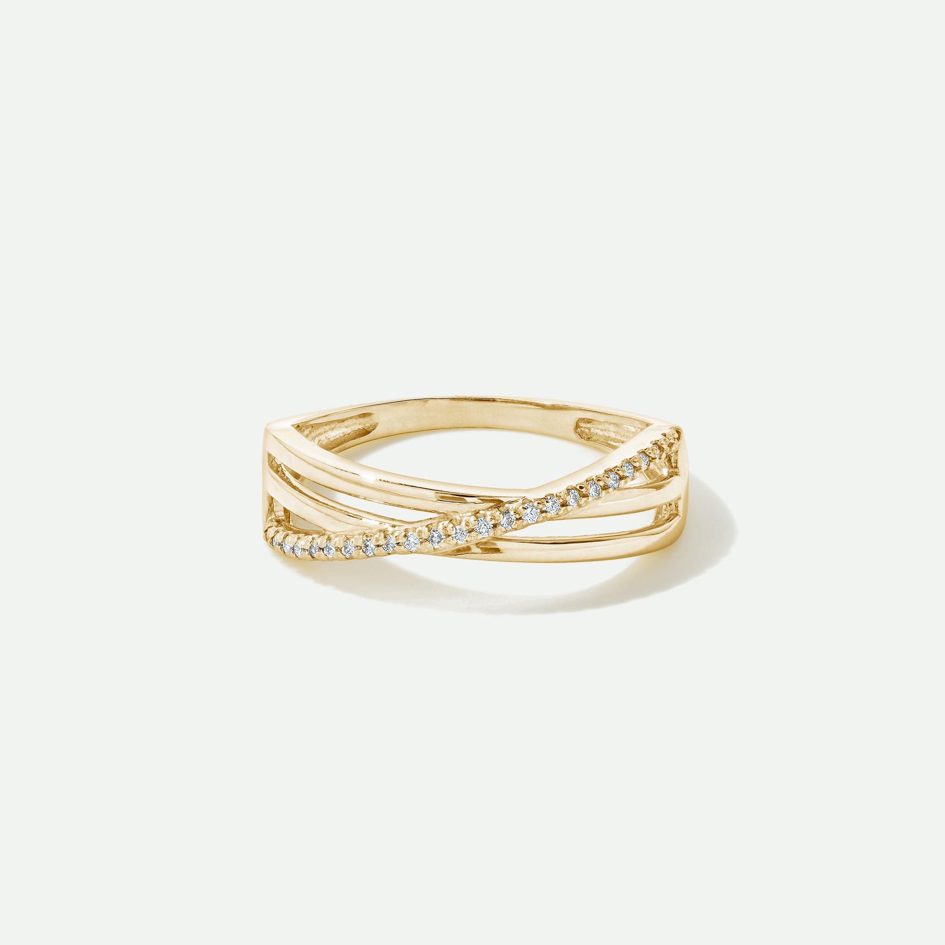 9ct Gold Diamond Crossover Ring