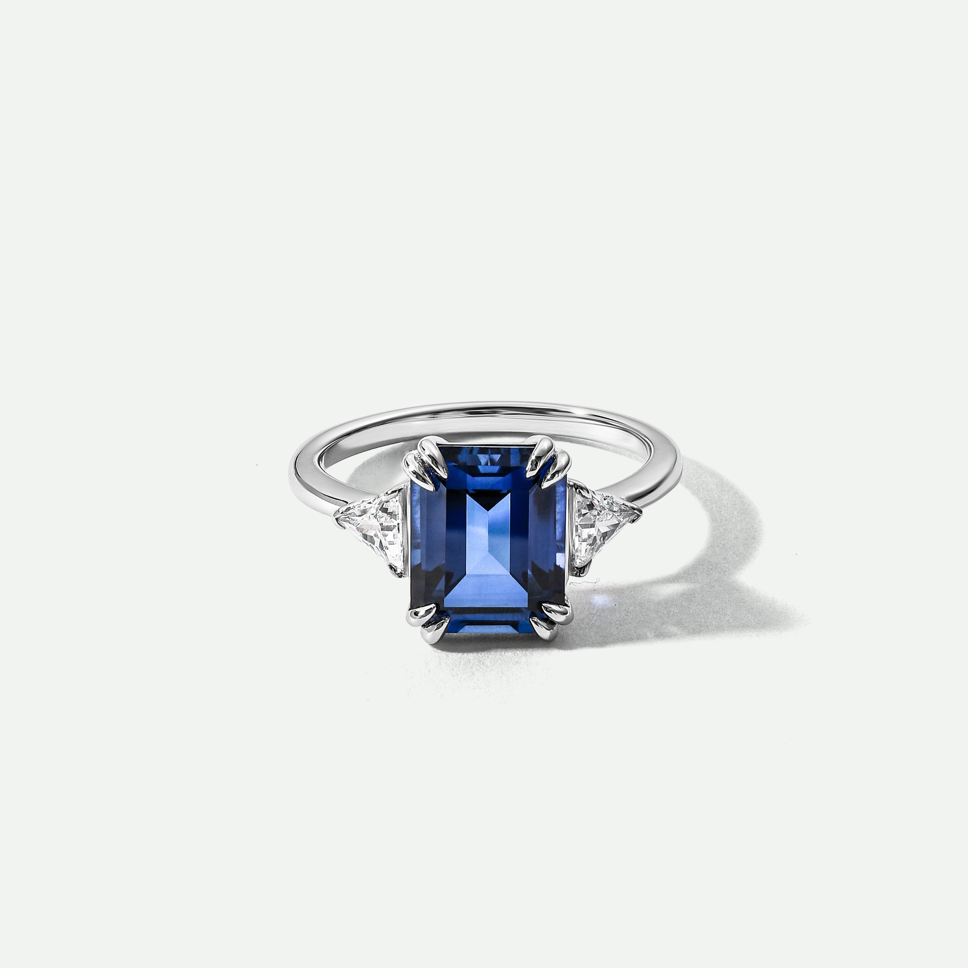 Cassie | 9ct White Gold Created Sapphire and 0.36ct tw Lab Grown Diamond Ring