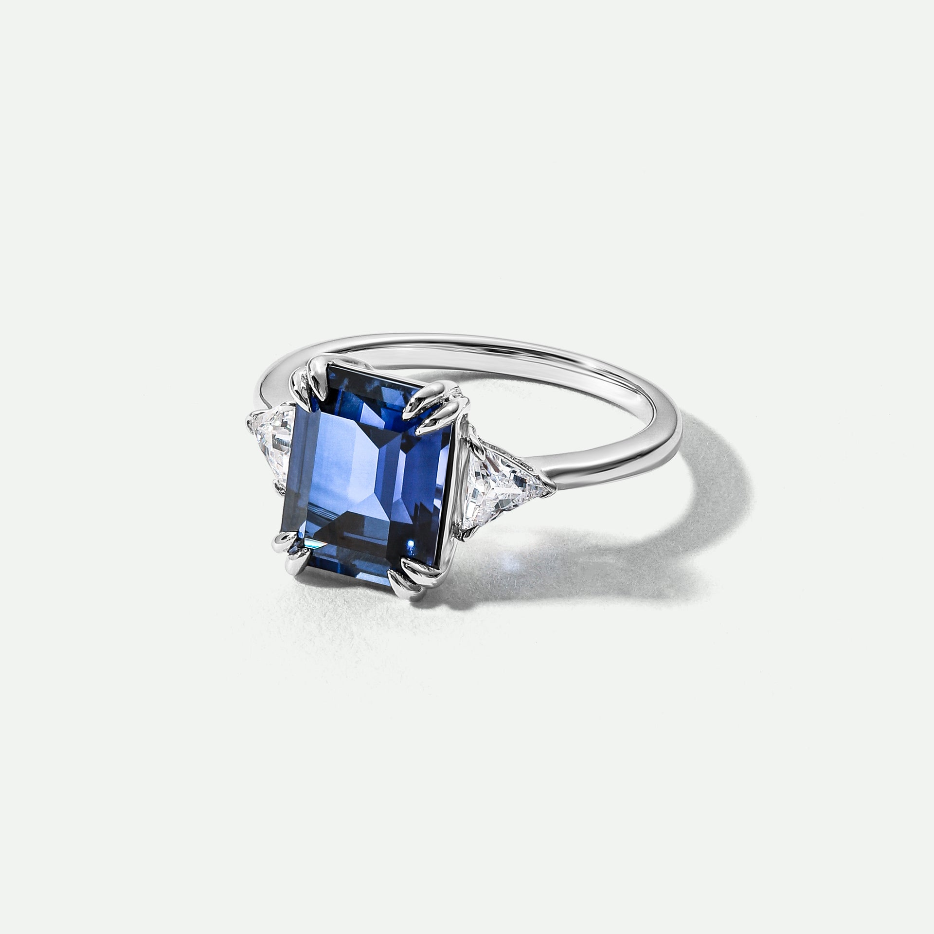 Cassie | 9ct White Gold Created Sapphire and 0.36ct tw Lab Grown Diamond Ring