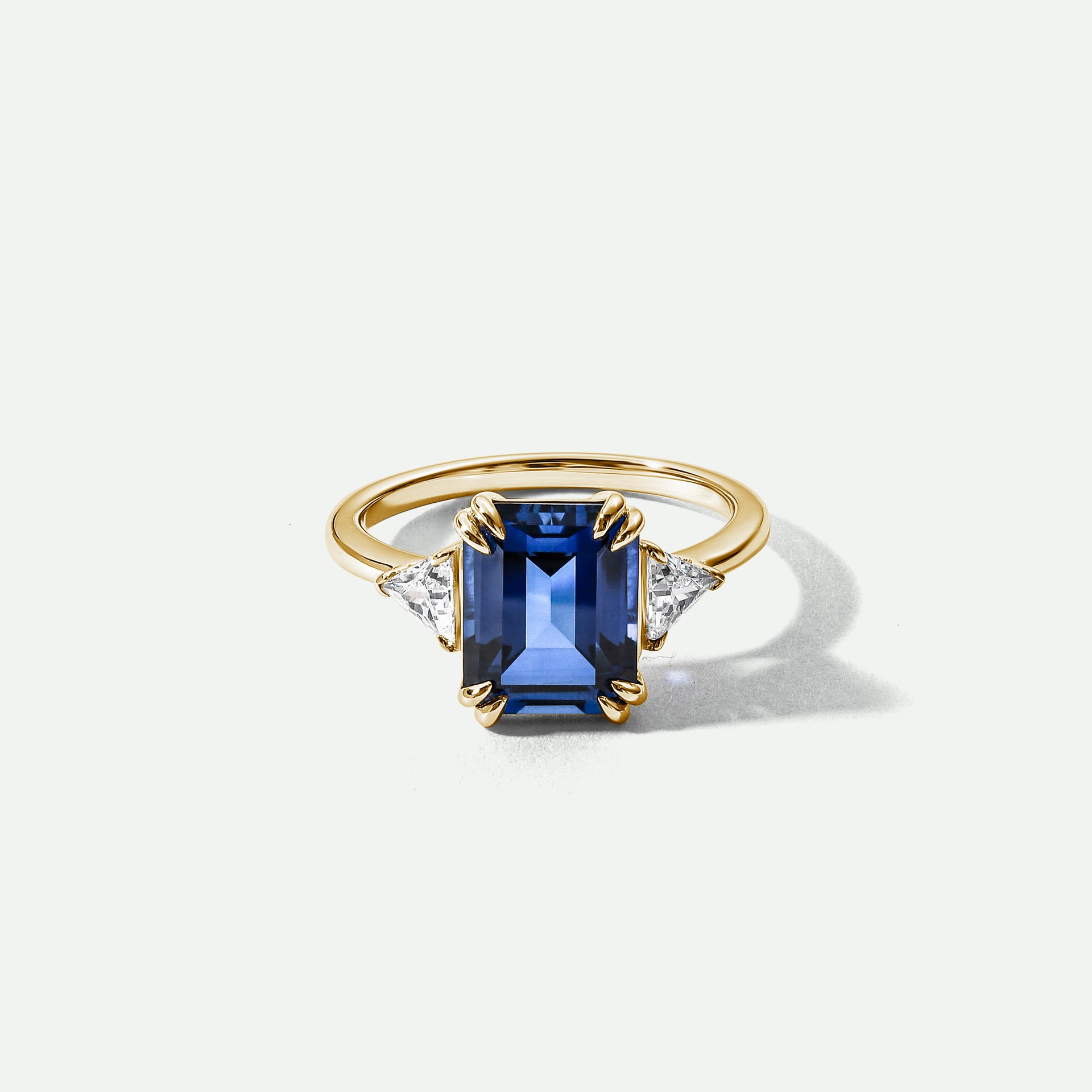 Cassie | 9ct Yellow Gold Created Sapphire and 0.36ct tw Lab Grown Diamond Ring