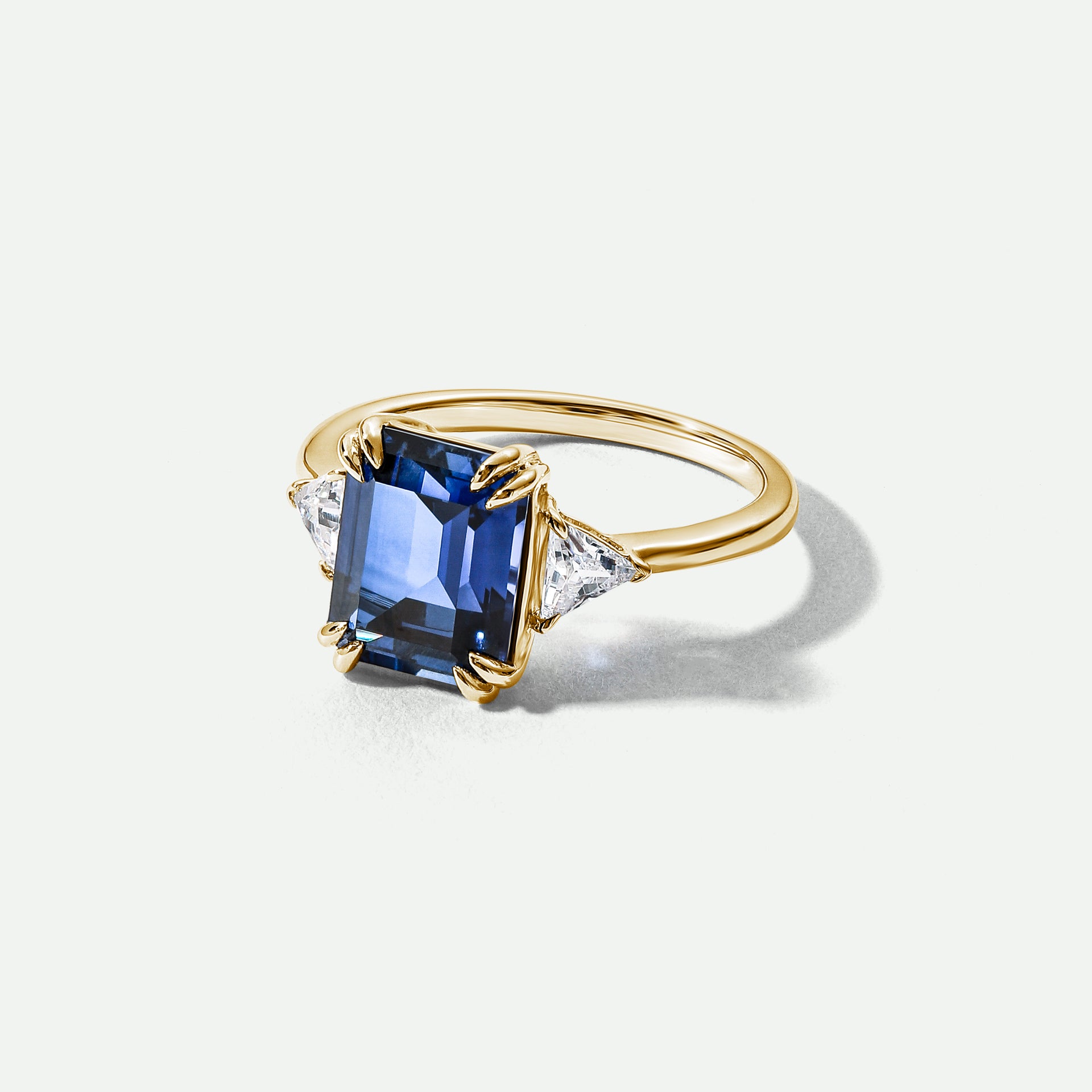 Cassie | 9ct Yellow Gold Created Sapphire and 0.36ct tw Lab Grown Diamond Ring